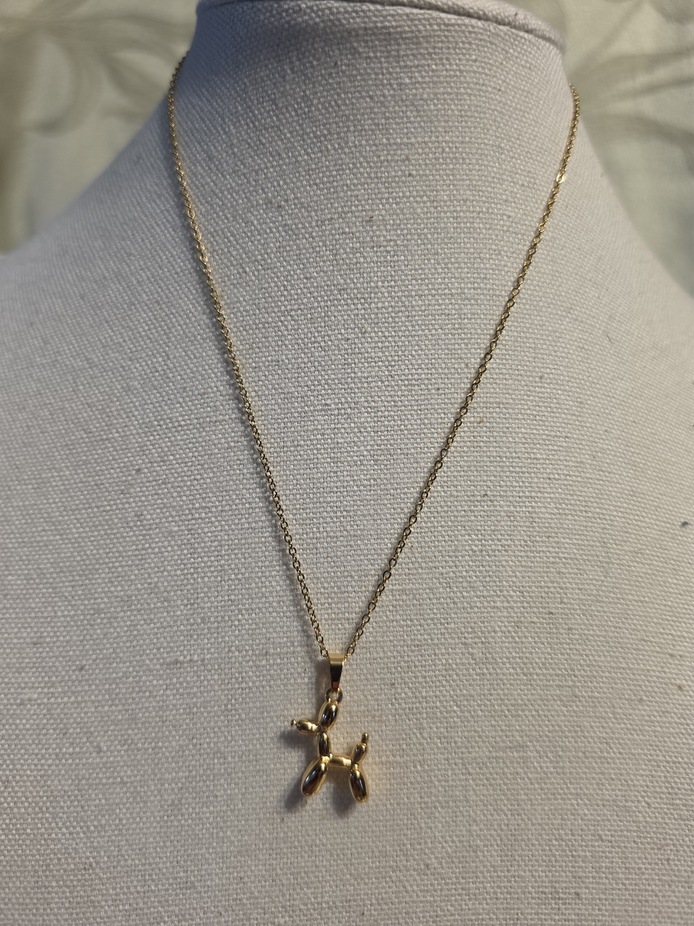 #1452 Gold Balloon Dog Pendant Necklace - Women Jewelry